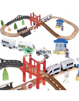 Дървено влакче с батерия 3.2 метра път